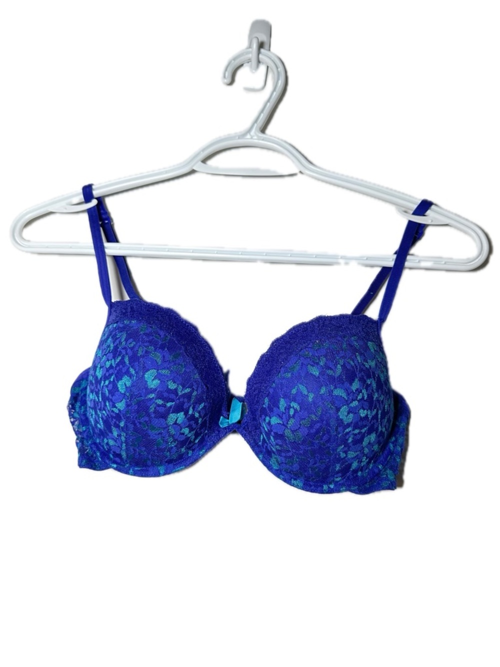 La SENZA Purple Teal Lace Sexy Twee Convertible Push Up Underwired Bra Size 34C